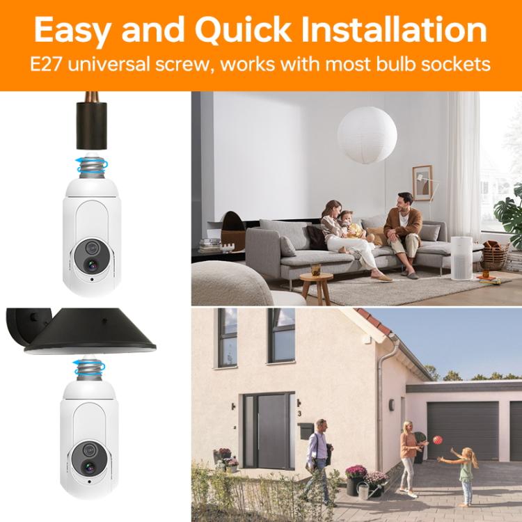 1080P Bulb Type WiFi Surveillance Camera Support Night Vision & Two-way Intercom & Motion Detection, K8 1080P Bulb Type WiFi Surveillance Camera Support Night Vision & Two-way Intercom & Motion Detection, K8
